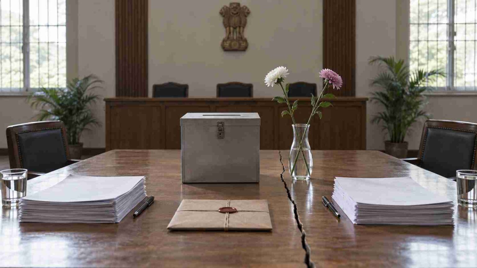 Who Owns the Twin Flowers? The TMC Split and a Test for Indian Democracy 1 ChatGPT Image Sep 17 2026 08 04 12 PM compressed