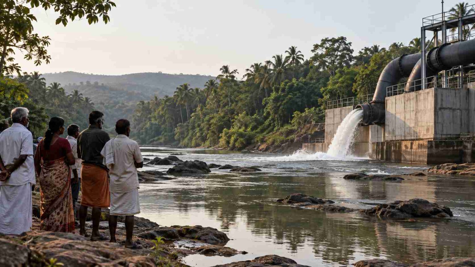 Villagers Observe River Infrastructure compressed